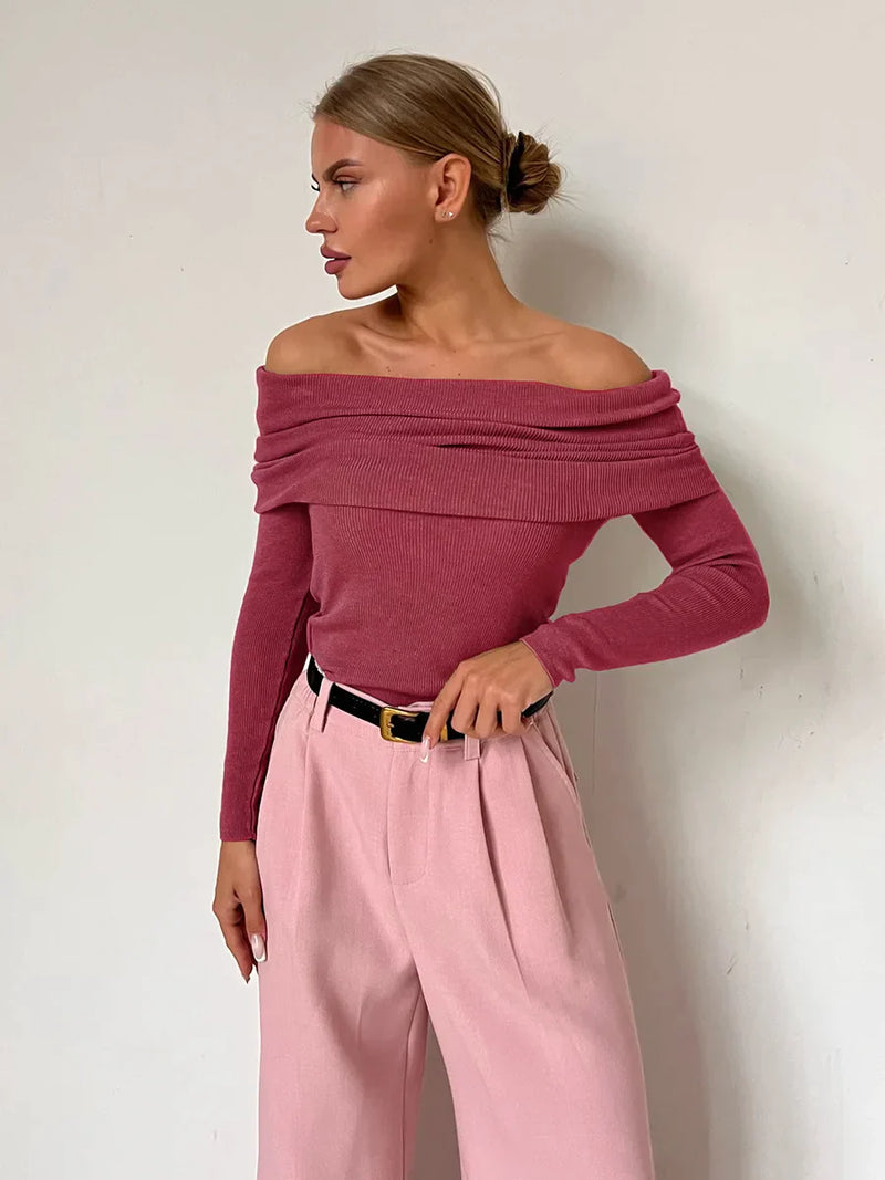 Stijlvolle Off-Shoulder Trui voor Dames – Perfect voor Trendy Looks