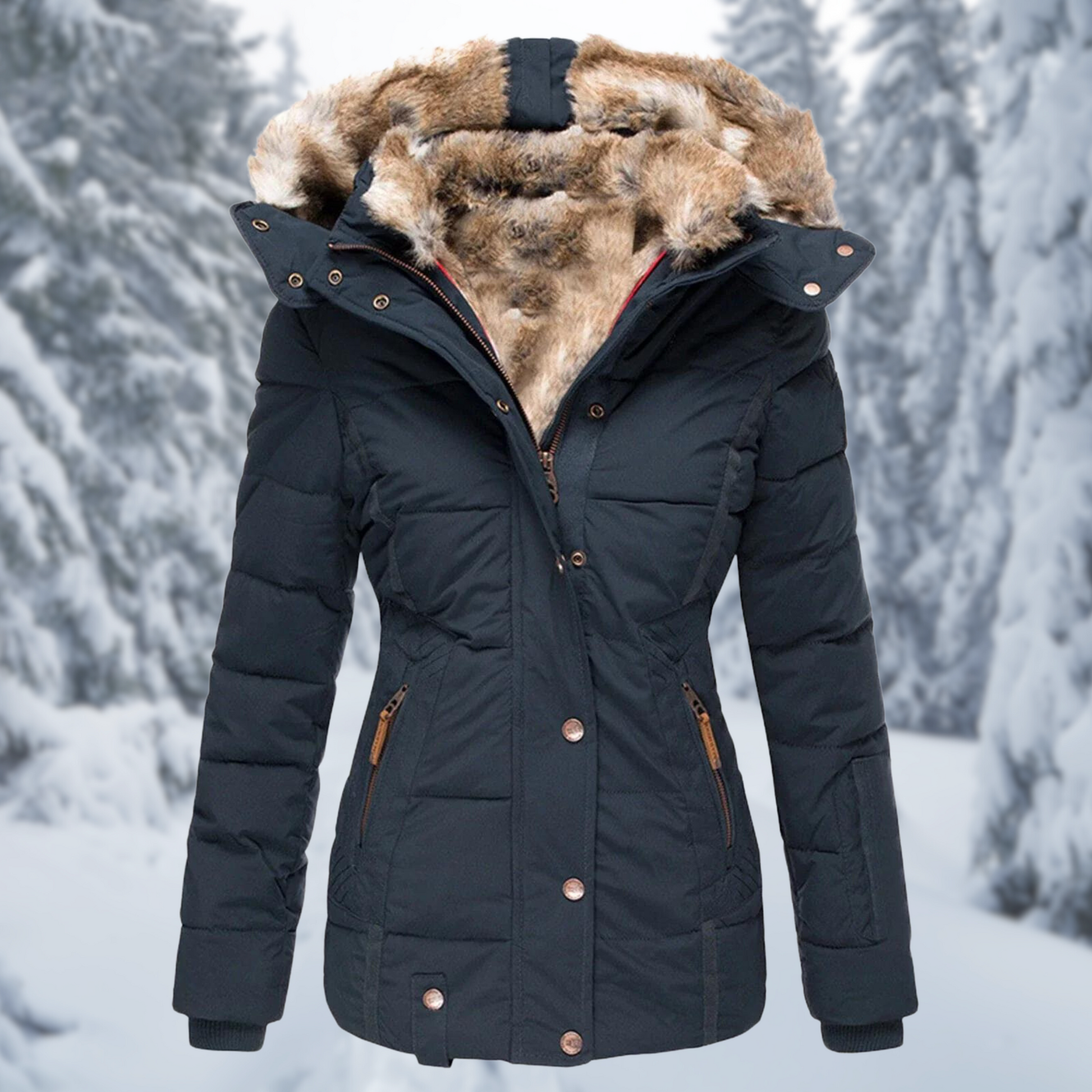 Stijlvolle Dames Winterjas met Elegante Capuchon