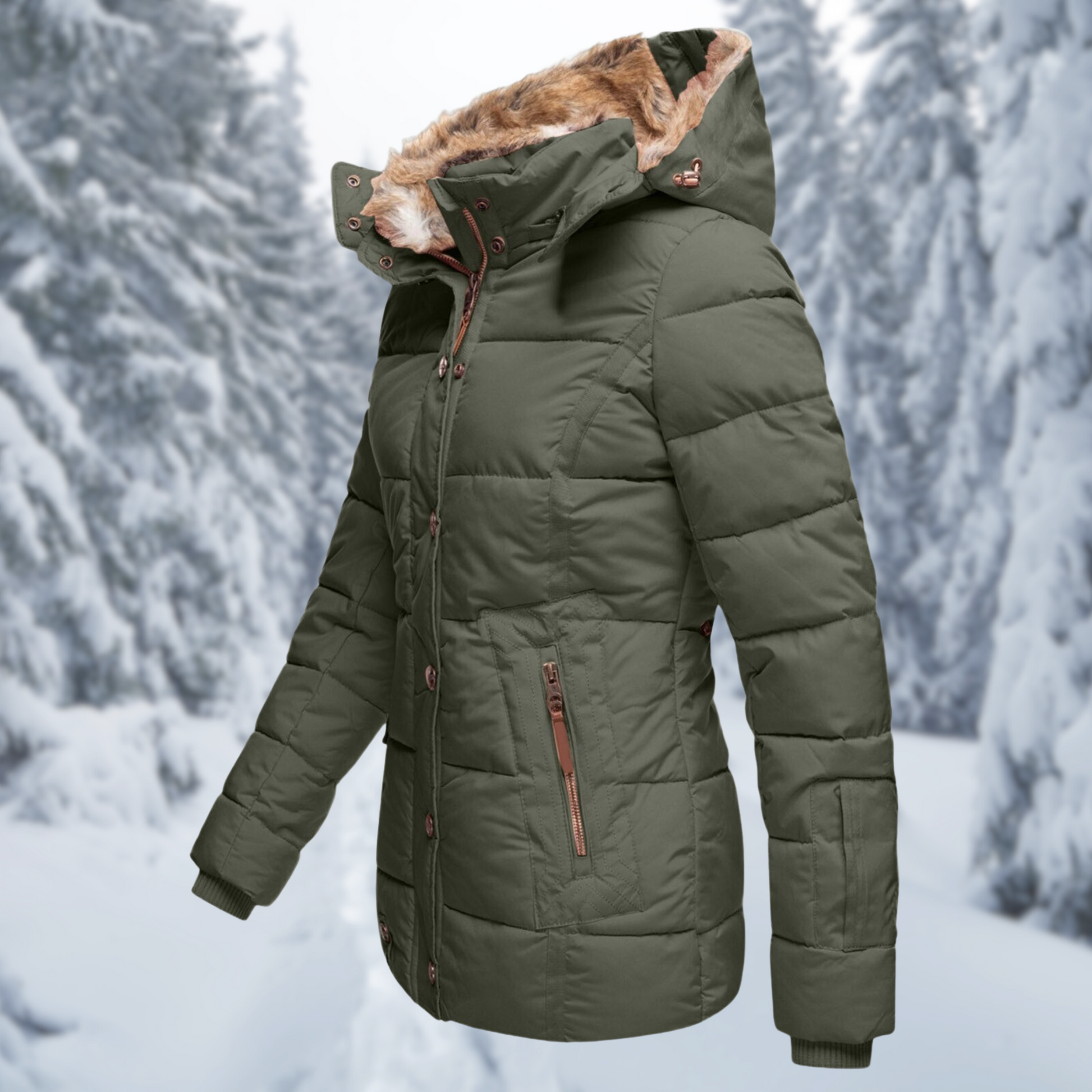 Stijlvolle Dames Winterjas met Elegante Capuchon