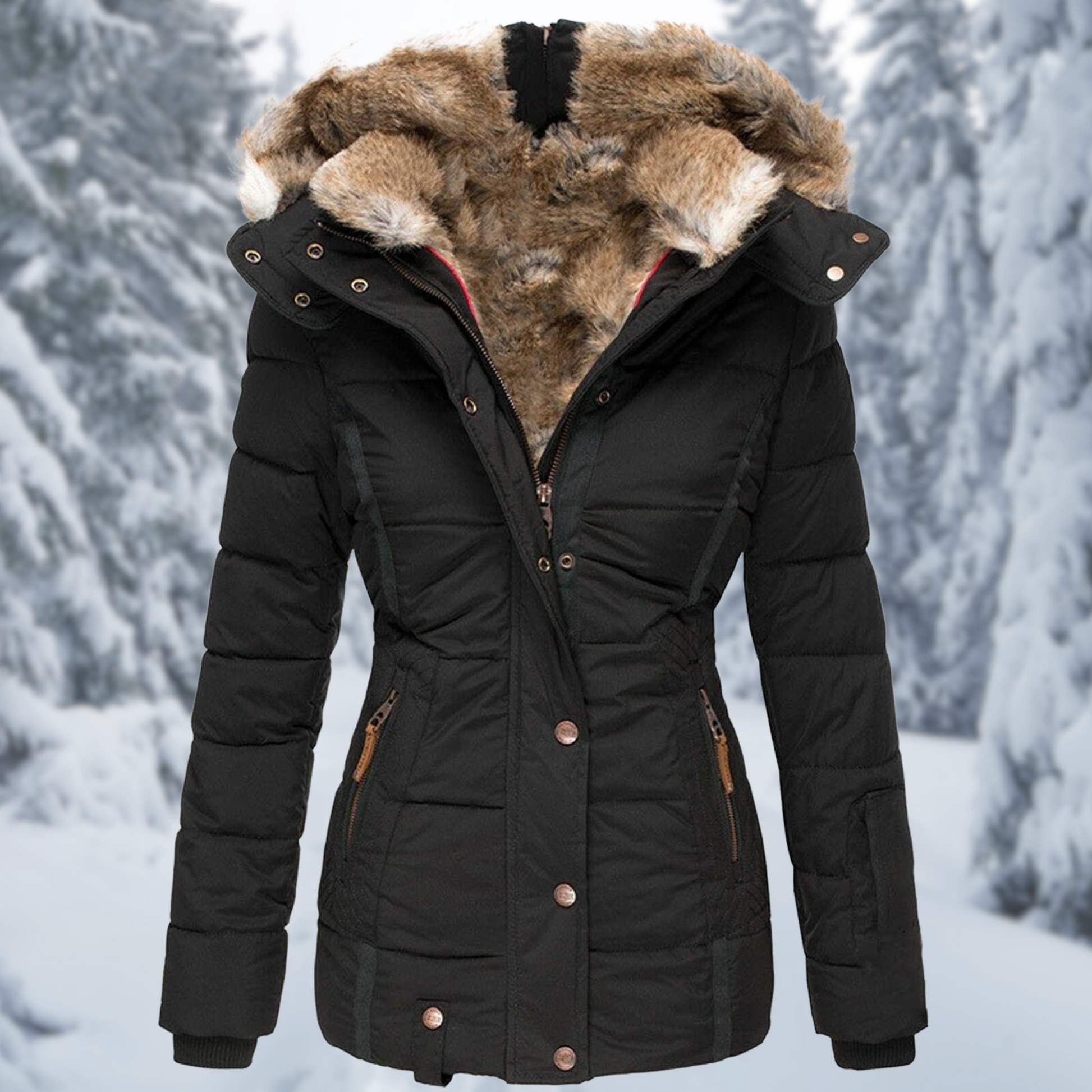 Stijlvolle Dames Winterjas met Elegante Capuchon