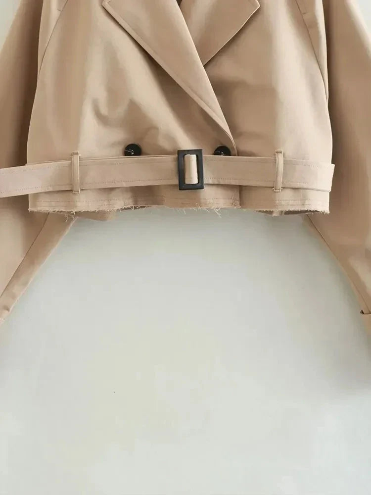 Elegante cropped trenchcoat voor dames voor elke gelegenheid