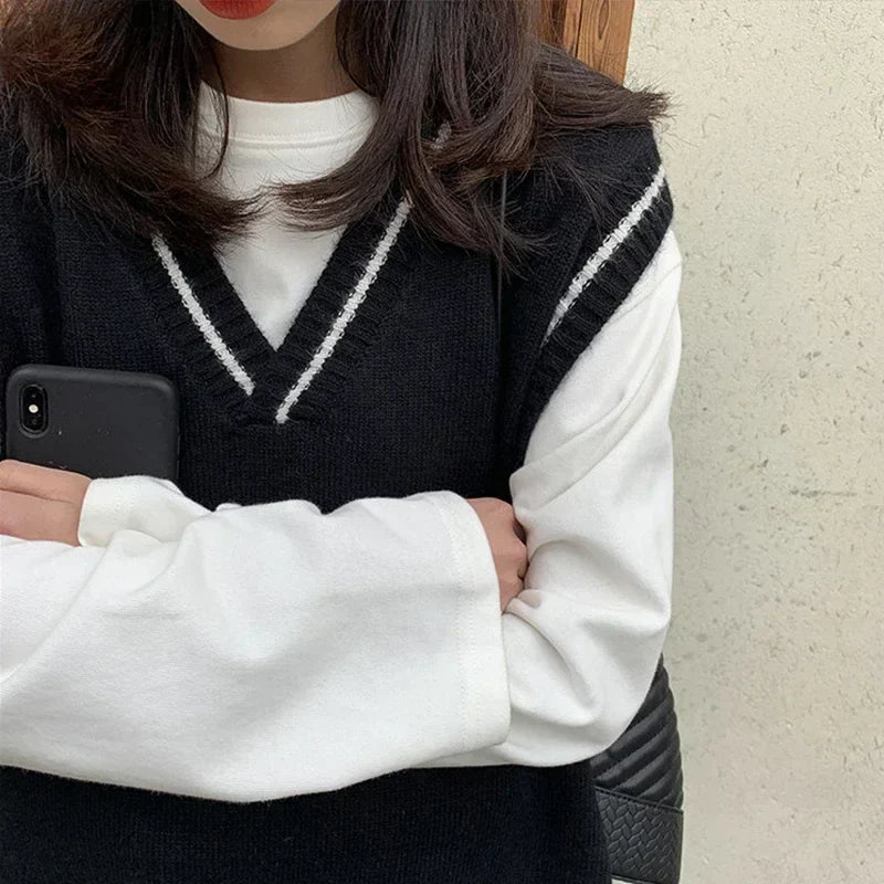 Trendy en moderne oversized mouwloze damesvest