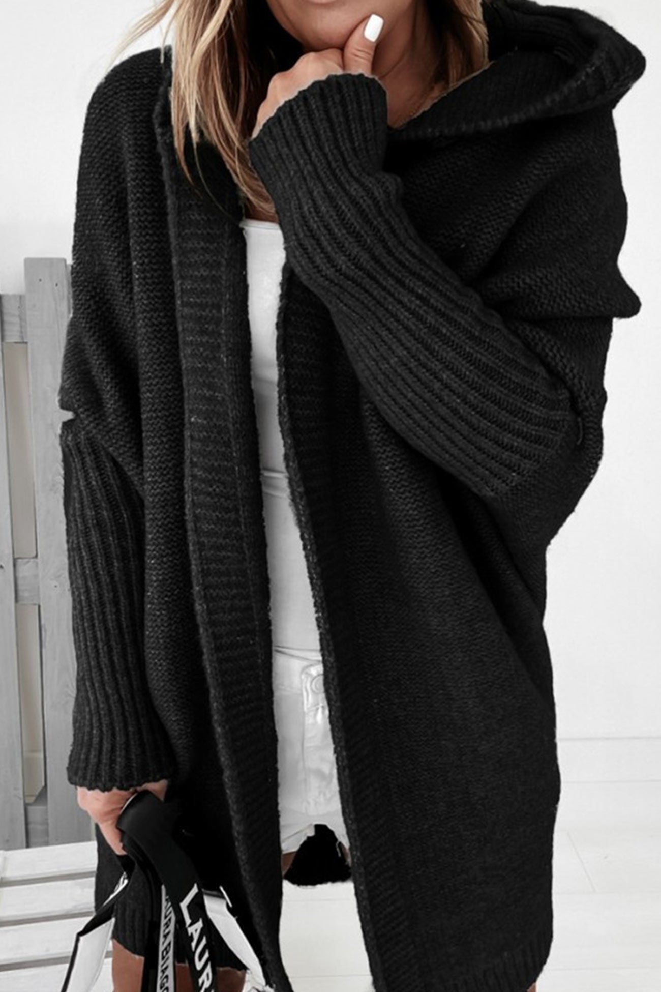 Casual en comfortabele cardigan met open capuchon voor vrouwen met stijl