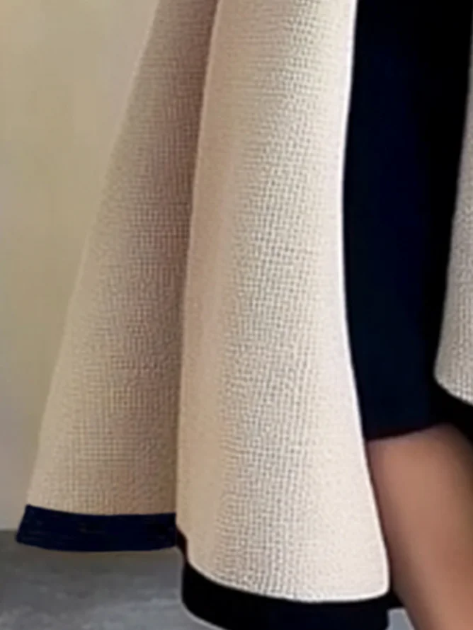 Casual Open Front Vest met Kleurencombinatie