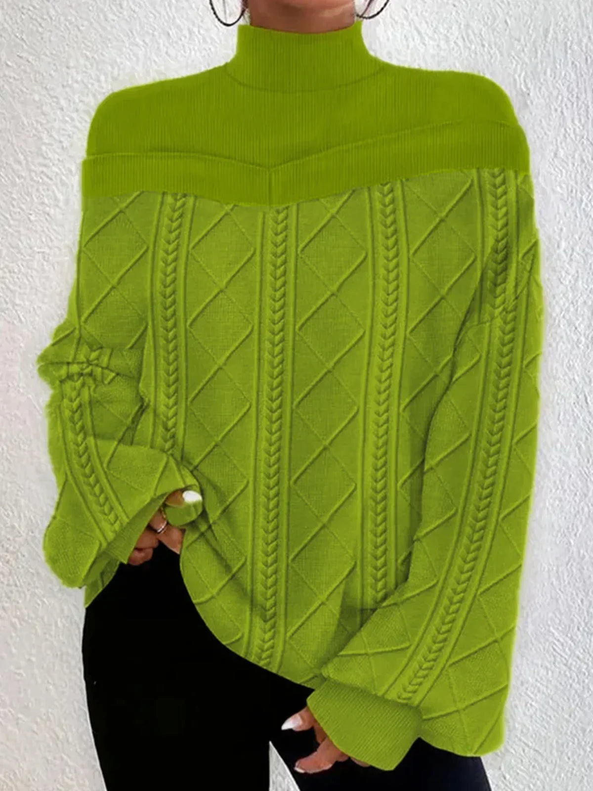 Stijlvolle Losvallende Damesblouse met Opstaande Kraag en Lange Mouwen