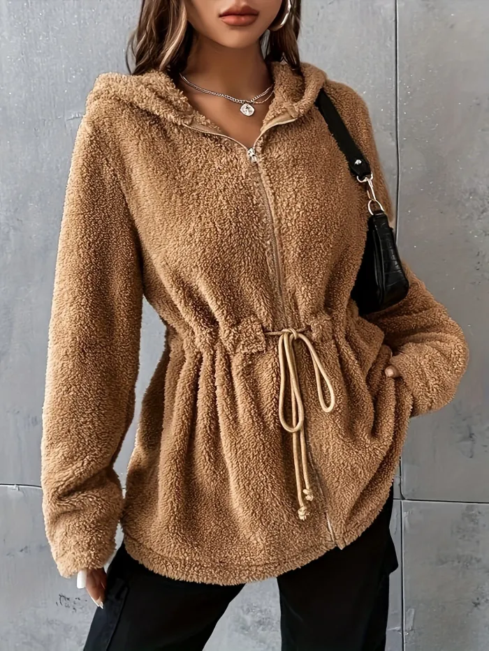 Casual Damesjas met Capuchon en Ritssluiting – Perfect voor Buiten