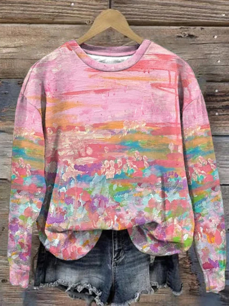 Stijlvolle Sweatshirt Zonder Capuchon Met Originele Graphics