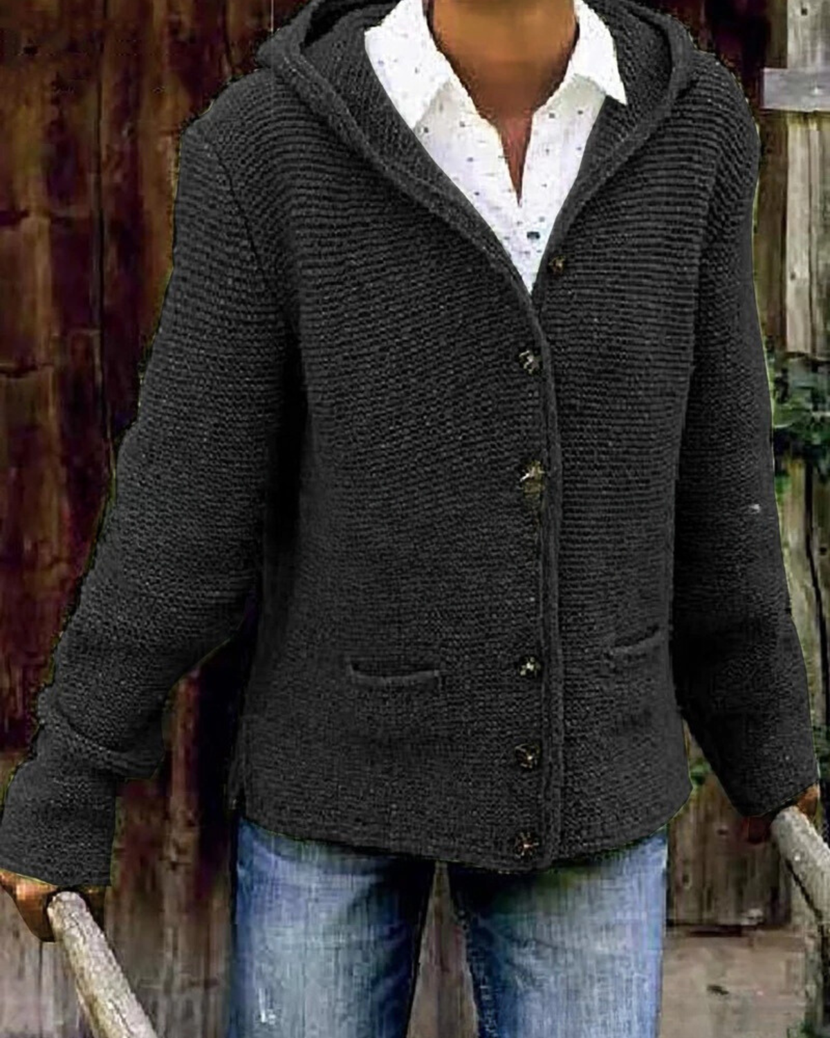 Modern vest met capuchon en zakken