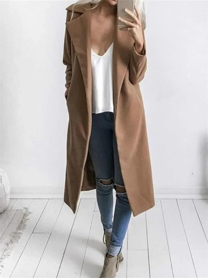 Elsie - Ultracomfortabele lange jas - warmte en stijl elke dag