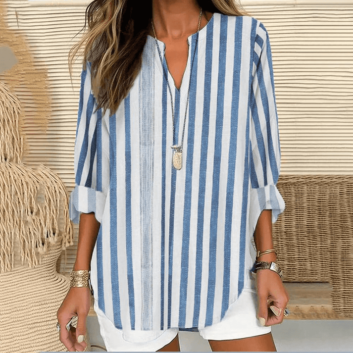 Trendy tuniek voor dames met lange mouwen en elegante V-hals