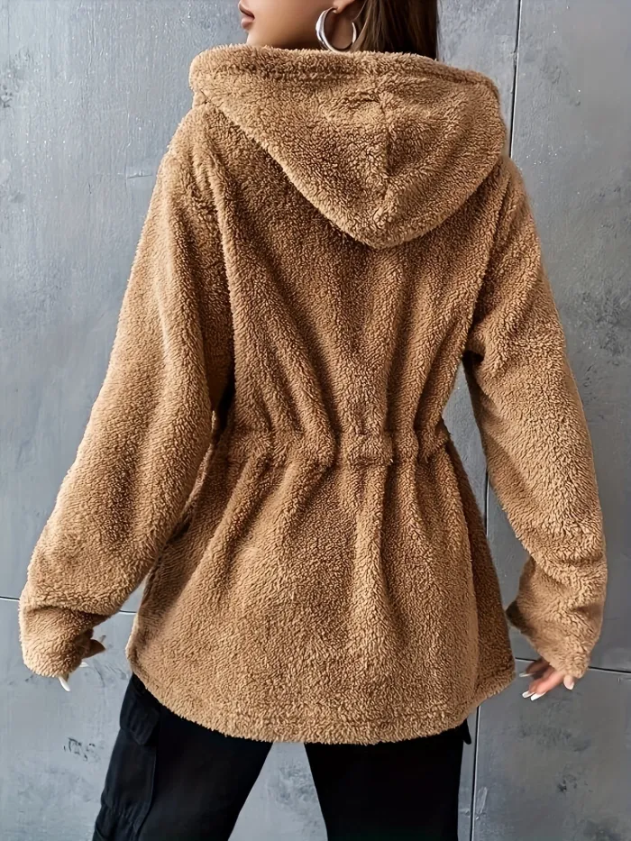 Casual Damesjas met Capuchon en Ritssluiting – Perfect voor Buiten