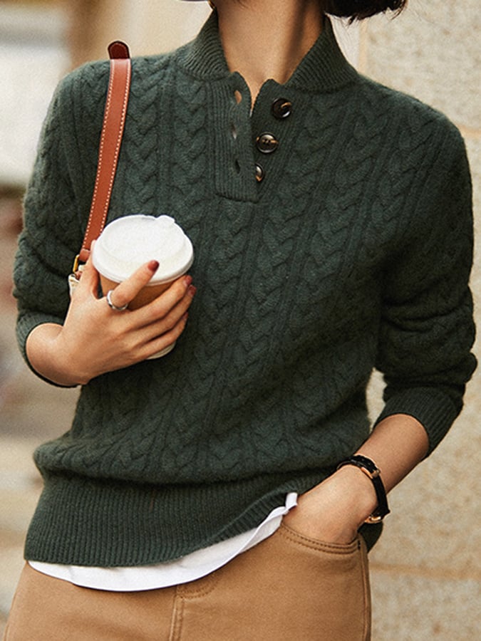 Modieuze pullover met gebreid ontwerp