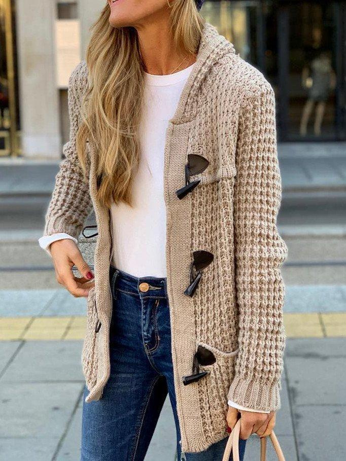 Stijlvolle vrijetijds Jas voor Dames – Effen Kleur en Comfort