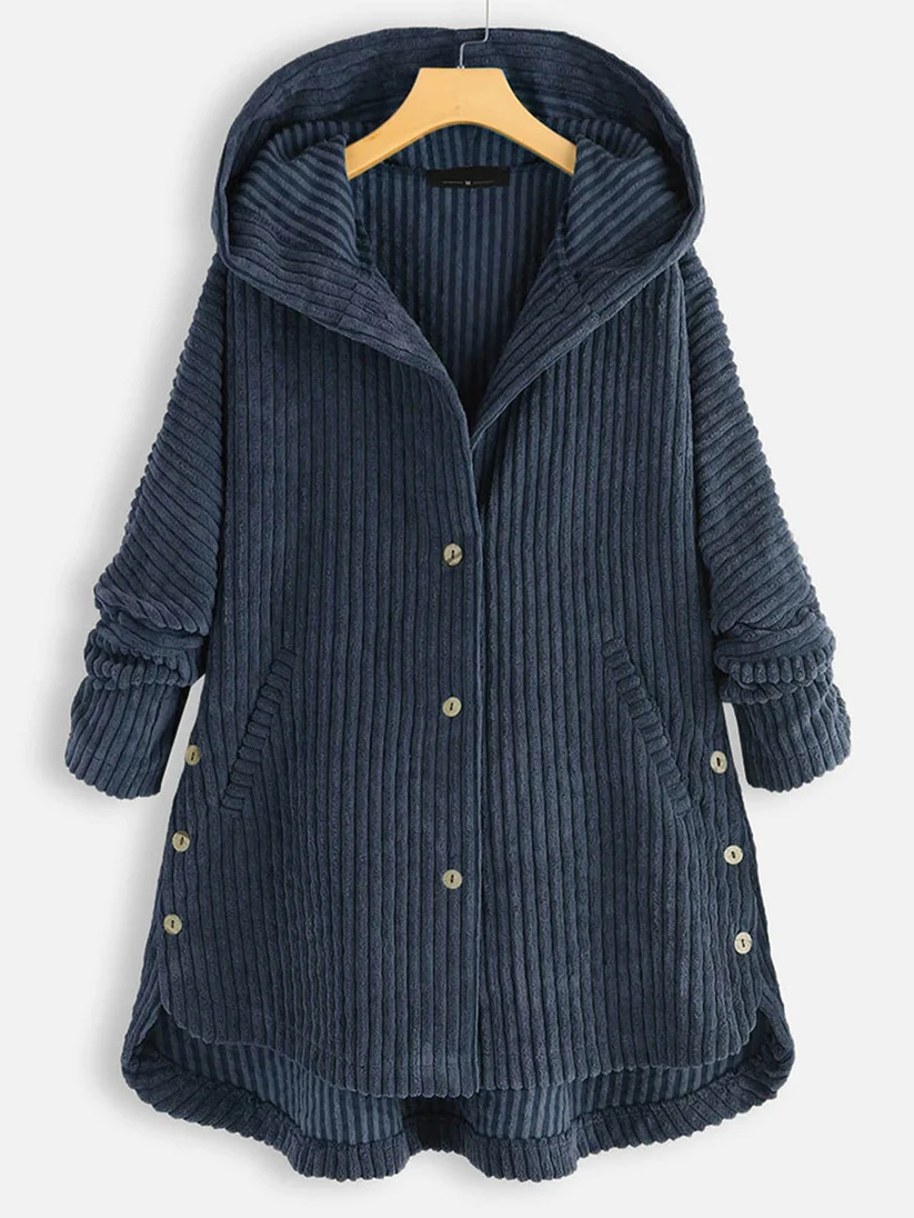 Plus Size Hoodie Jas voor Vrouwen met Hoge Lage Zoom