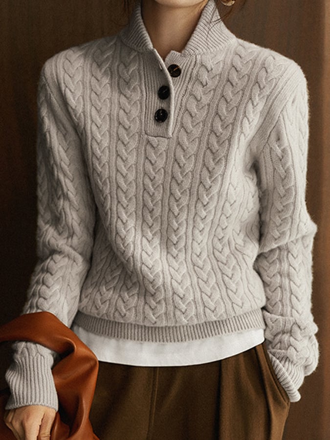 Modieuze pullover met gebreid ontwerp