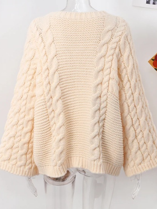 Trendy oversized damestrui met ronde hals en ruime mouwen