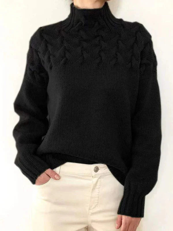 Casual coltrui damestrui met lange mouwen in effen kleur voor herfst en winter