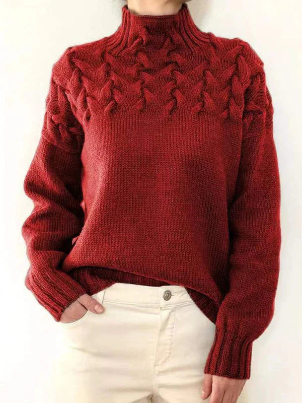 Casual coltrui damestrui met lange mouwen in effen kleur voor herfst en winter