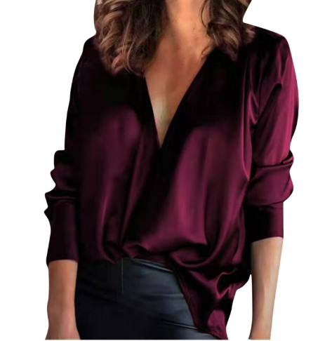 Elegante blouse met V-halslijn