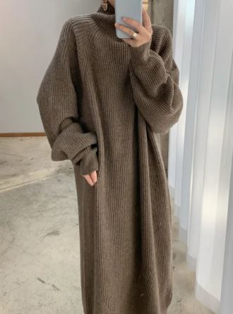 Warme jurk met een comfortabele losse pasvorm