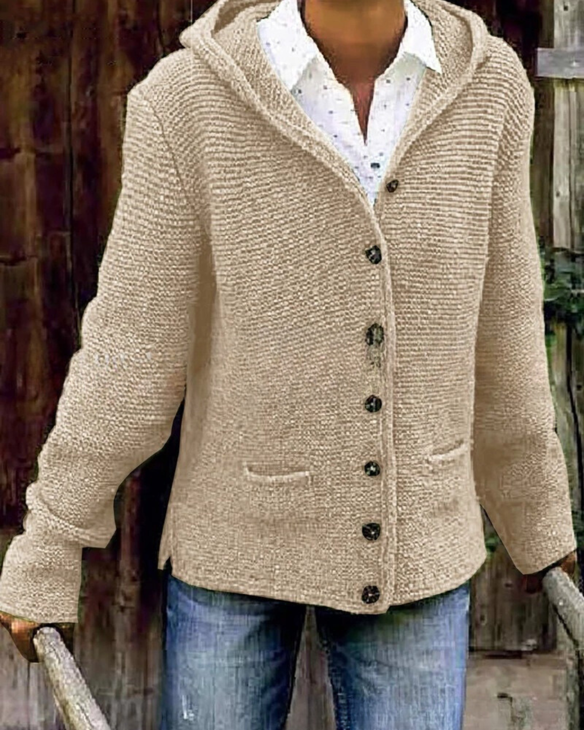 Modern vest met capuchon en zakken