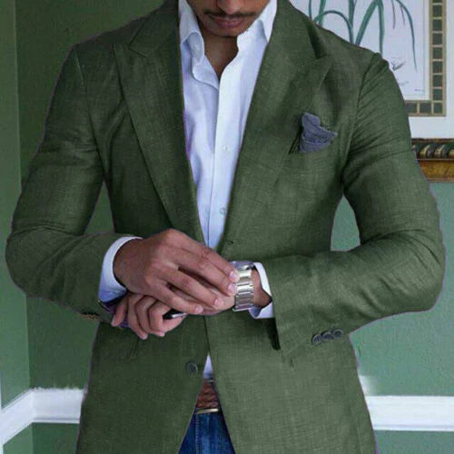 Elegante jas met diepe V-hals en brede revers