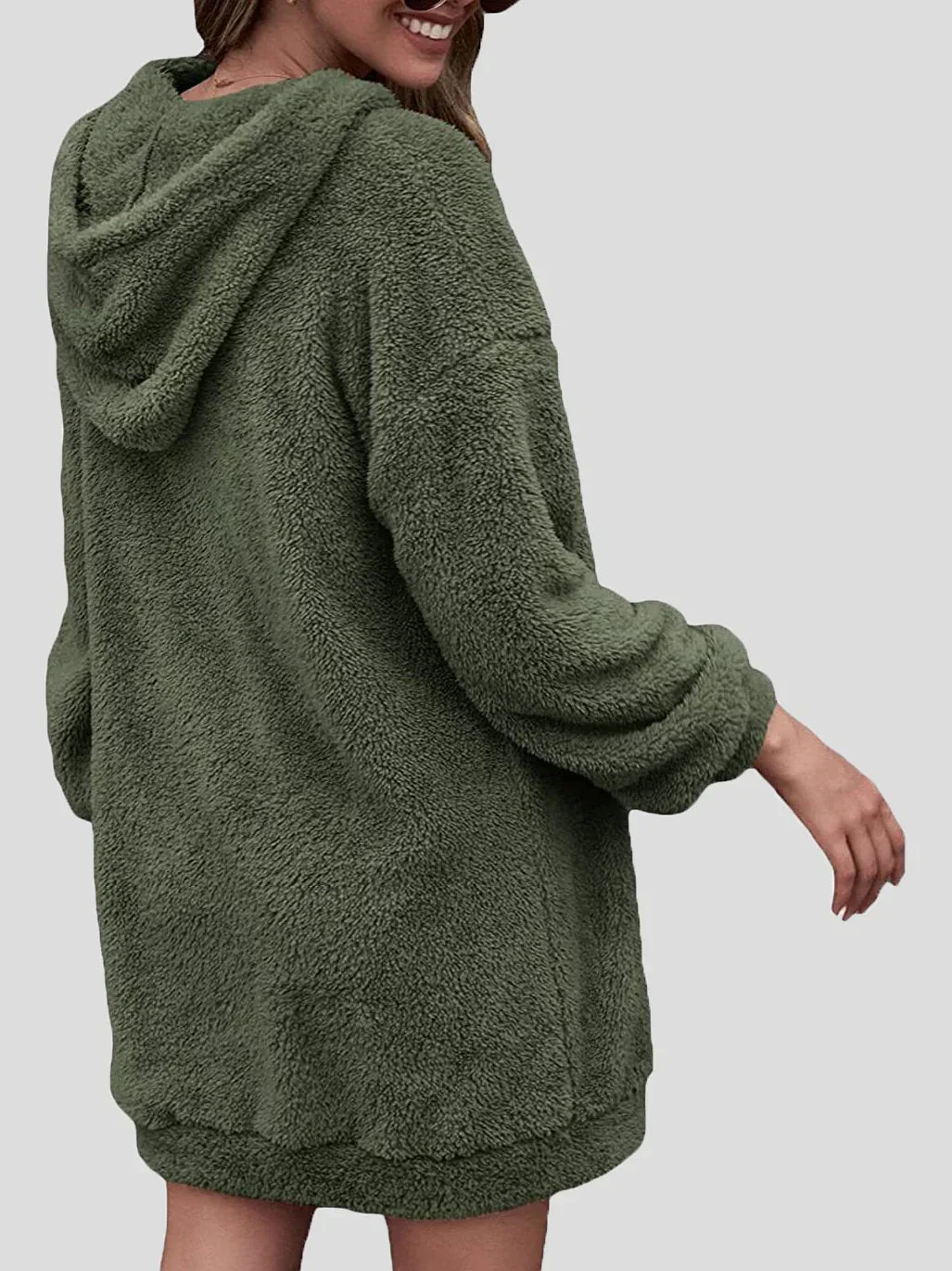 Hoodie Jurk met Lange Mouwen, Rits en Zakken voor Dames