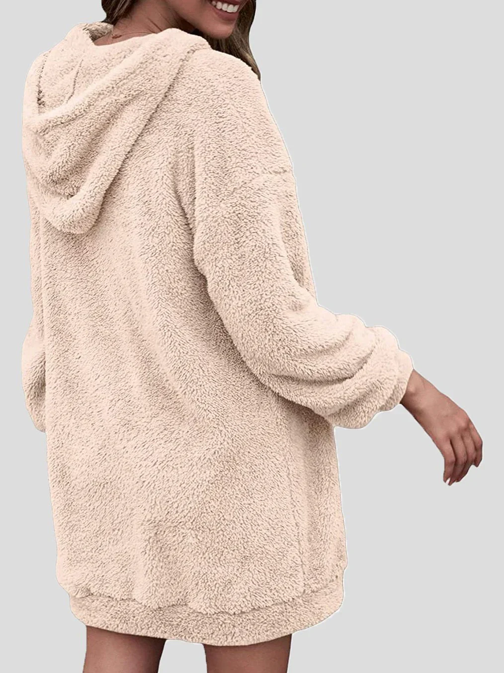 Hoodie Jurk met Lange Mouwen, Rits en Zakken voor Dames